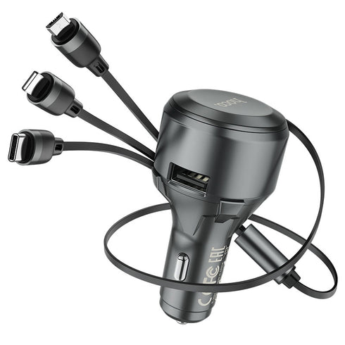 Hoco S27 Car charger With 3 In1 Cable + Usb